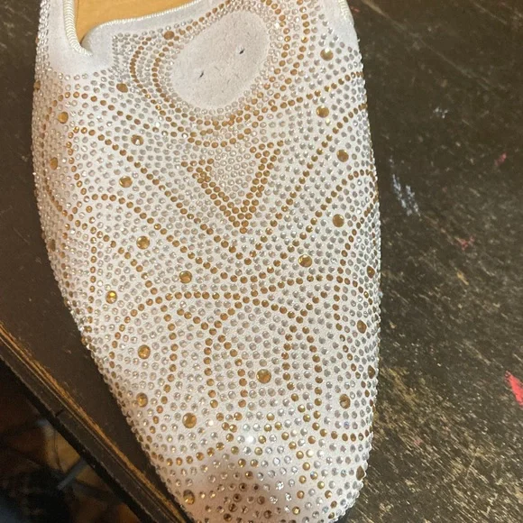 Versace Light Blue Rhinestone Loafers - Picture 3 of 8